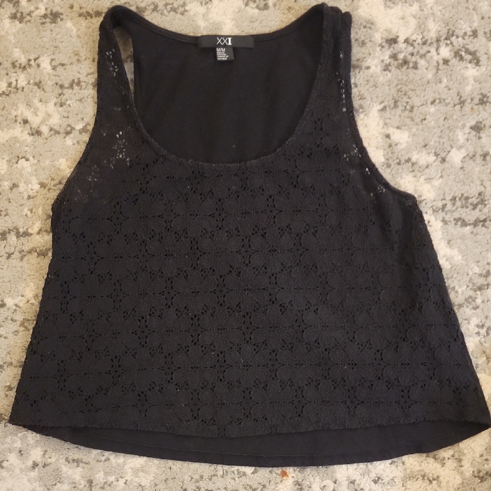 Black Lace Tank Top
